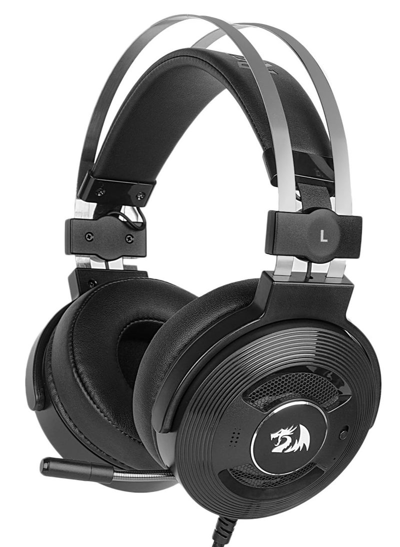 Professional gaming headset H991 , with 7.1 surround sound and ANC active noise cancellation technology , High precision flexible microphone and comfortable design ideal for long sessions , Compatible with PC and PS4 , Amazing audio performance and 2M USB cable - Black