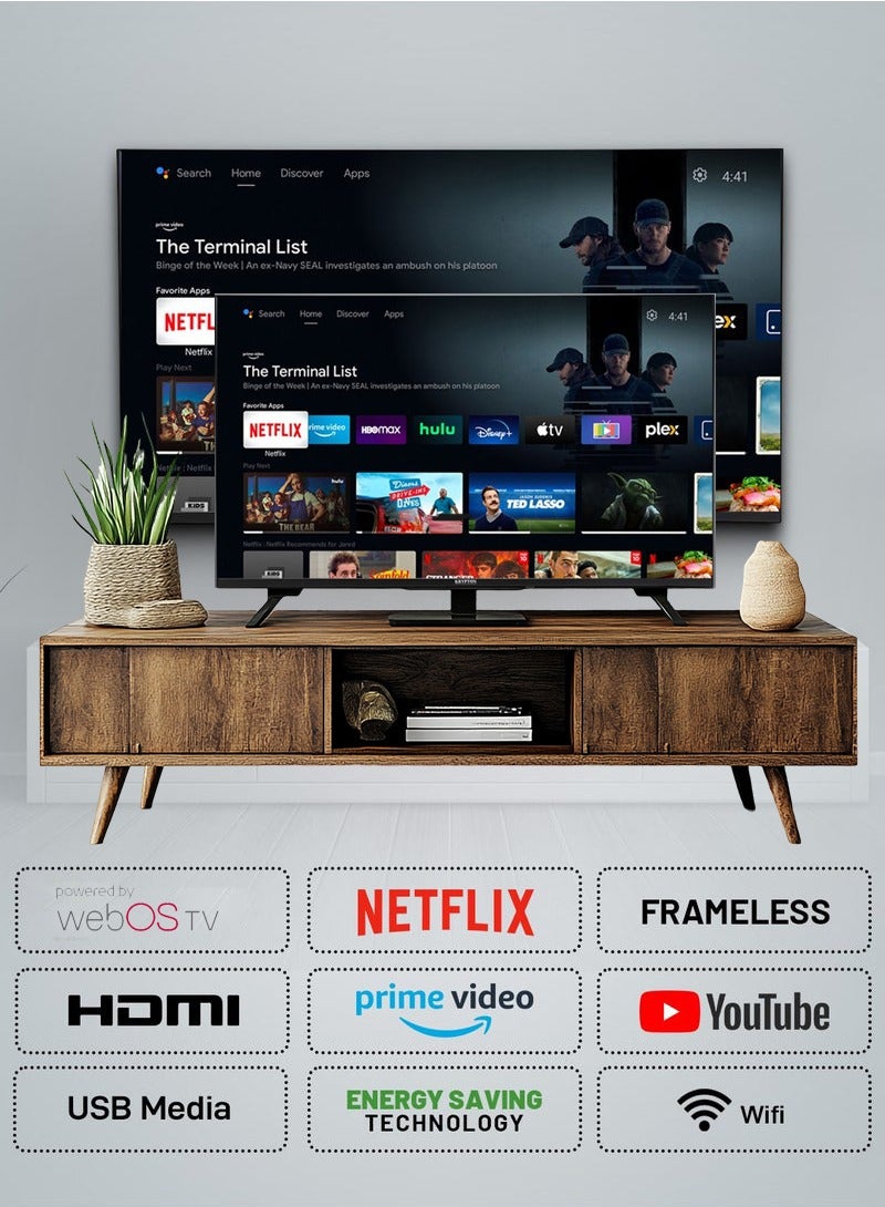 سوبر جنرال تلفاز ذكي 50 بوصة 4K UHD LED من سلسلة بلاتينيوم، تصميم شاشة سينما 4K Ultra HDR، صوت دولبي، تحكم صوتي ذكي، تطبيقات يوتيوب، نتفليكس، شاهد - - Image 2