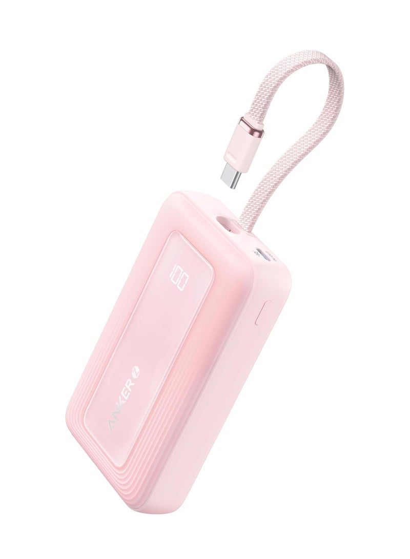Anker 10000 mAh Anker Portable Charger, 10,000mAh 30W Power Bank, USB-C in and Out Fast Charging Battery Pack, Travel Essential Phone Power Bank, for iPhone 16/15, iPad, MacBook, Galaxy, Google, and More Pink  - Image 1