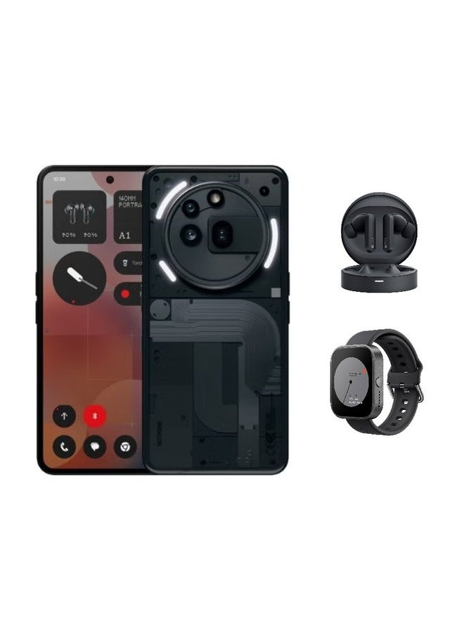 Nothing Phone (3a) Pro Dual SIM Black 12GB RAM 256GB 5G With Nothing Buds Pro &  Watch Pro (Color of gift may vary)  - Image 1