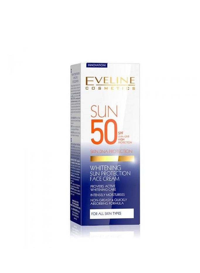 Eveline Sunscreen SPF 50 For Lightening All Skin Types - 50ml - Image 1