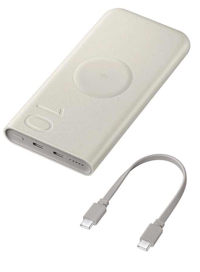 Samsung 10000 mAh Power Bank Battery Pack 25W With Two Type C Ports Beige-10 - Image 1