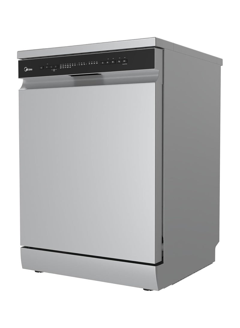 Midea Freestanding Dishwasher 14 Place Settings, 8 Programs, Fully Automatic With Anti-bacterial Filter, Auto Open Drying Technology, Extra Hygiene & Eco Program, 3 Drawers WQP14-W5233C(S)-GCC Silver - Image 4