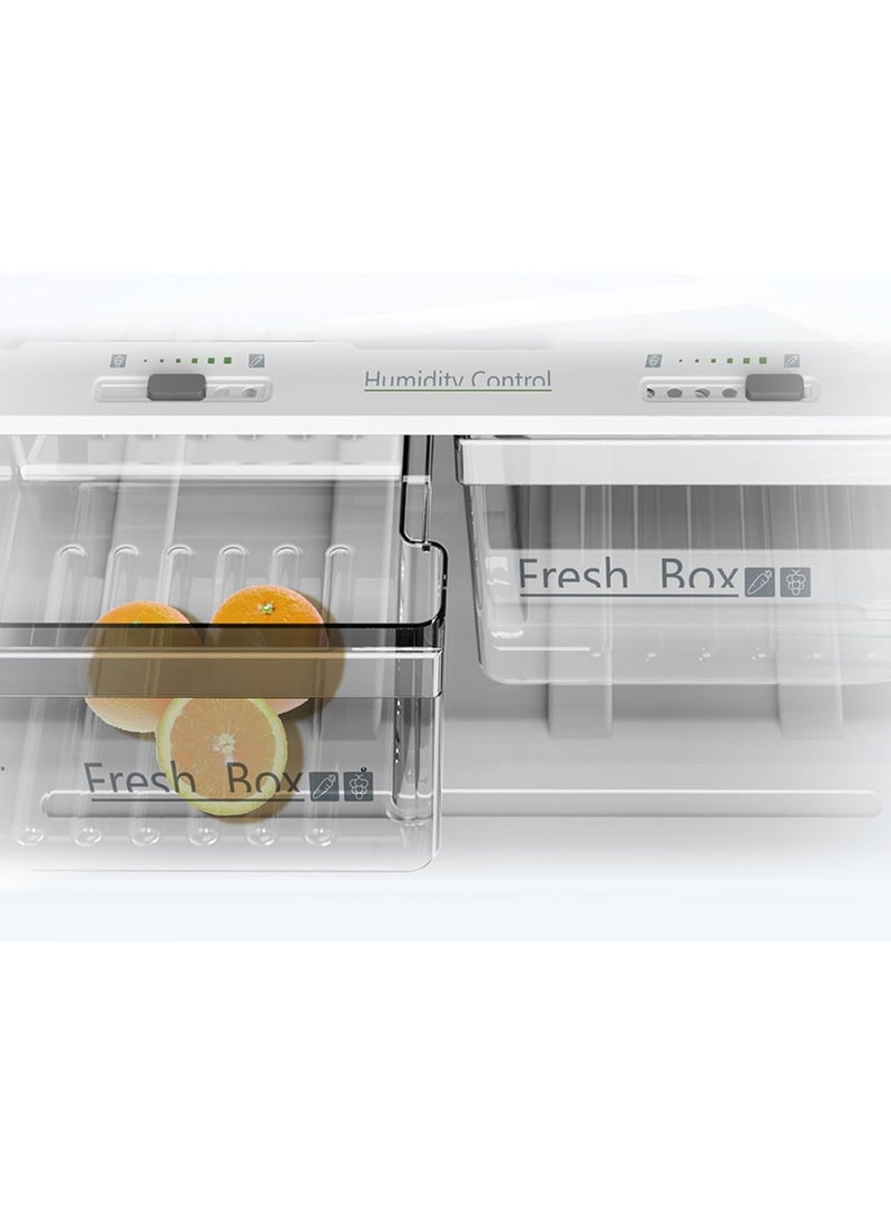 Midea 866L Gross & 651L Net Double Door Refrigerator, Multi-Air Flow Technology, Equipped With Smart Sensor, Electronic Control, Inverter Quattro, Active-C Fresh, Smart Cooling MDRT866FGE46AE Silver - Image 3