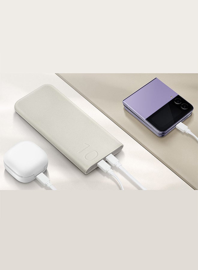 Samsung 10000 mAh Power Bank Fast Charging Battery Pack 25W With Dual Type C Ports Beige-100 - Image 4