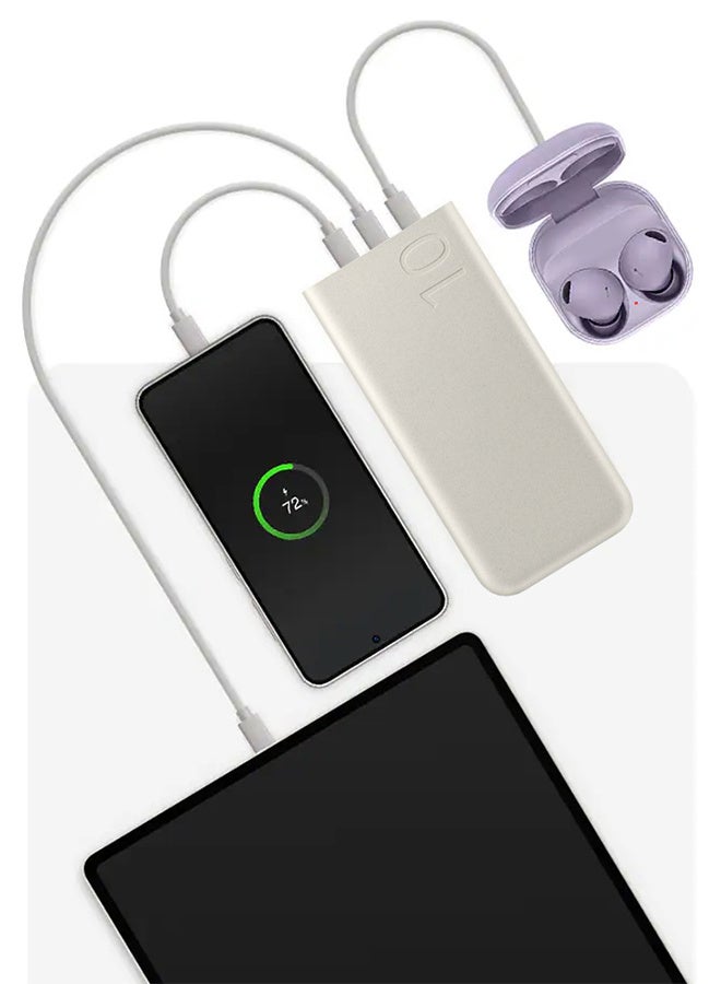 Samsung 10000 mAh Power Bank Fast Charging Battery Pack 25W With Dual Type C Ports Beige-100 - Image 3