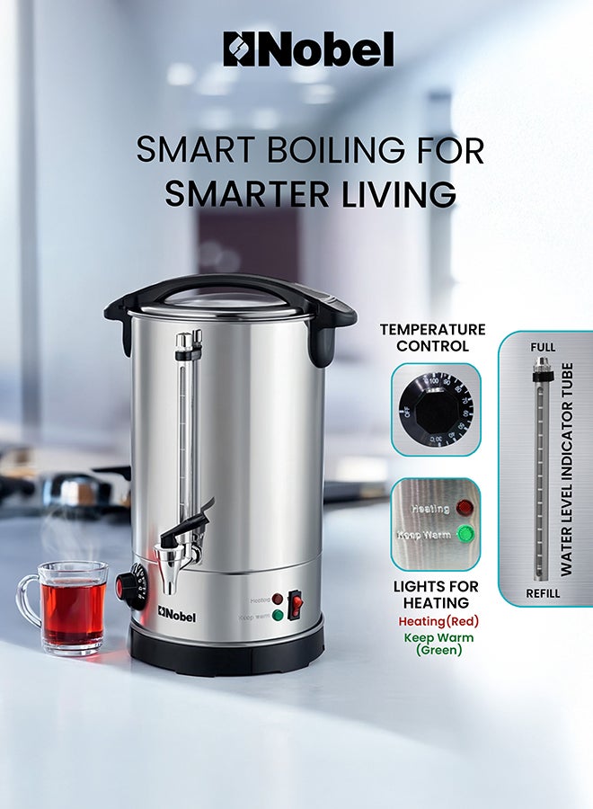 نوبل Nobel Water Boiler 1500W 16L Double Wall Stainless Steel, Safety Lock Lid, Non-Drip Brass Faucet, Keep Warm Function, NWB1600 NWB1600 Stainless Steel - Image 4