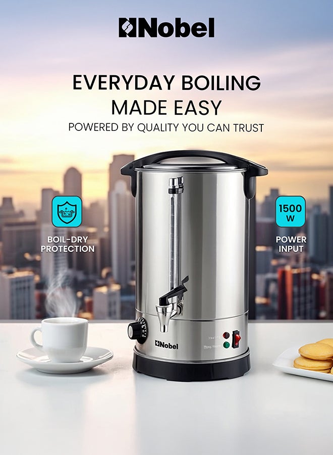 نوبل Nobel Water Boiler 1500W 16L Double Wall Stainless Steel, Safety Lock Lid, Non-Drip Brass Faucet, Keep Warm Function, NWB1600 NWB1600 Stainless Steel - Image 2