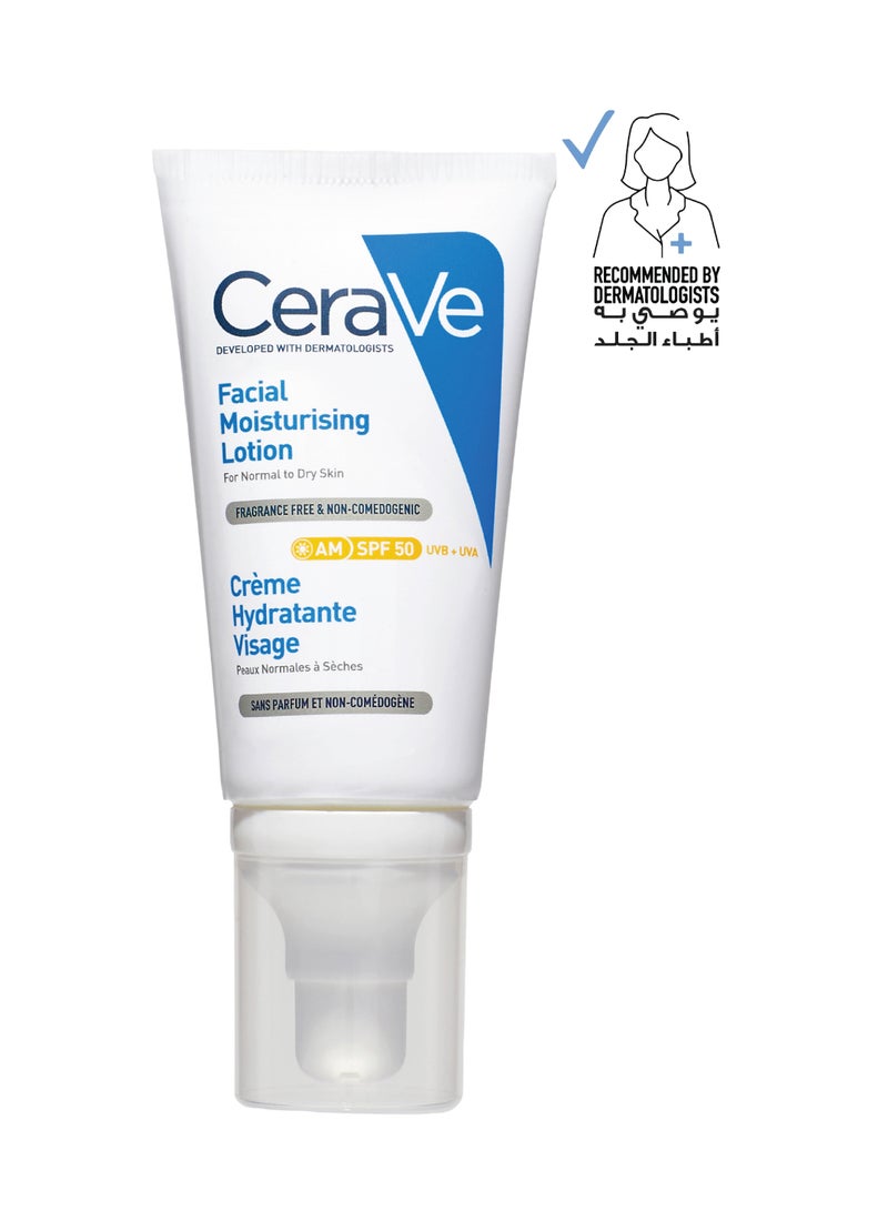 CeraVe Am Facial Moisturizing Lotion Spf50 For Normal To Dry Skin 52ml  - Image 1