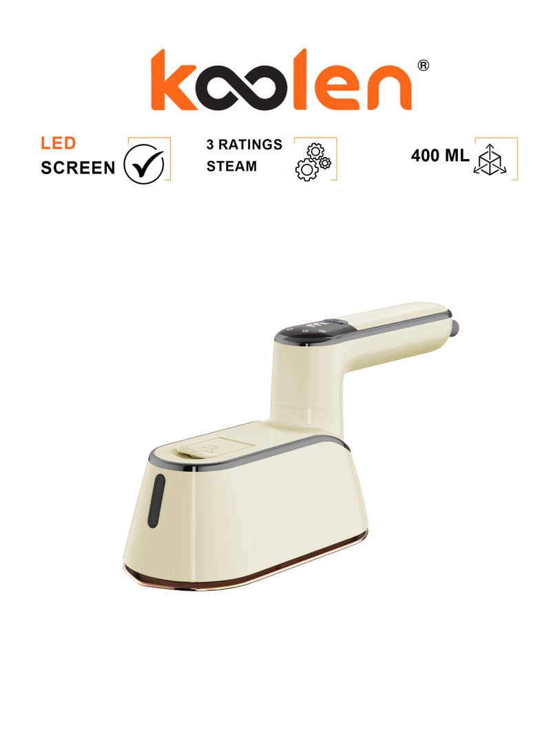 KOOLEN Handheld Garment Steamer - LED Screen - 3 Ratings Steam 400 ml 1300 W 803105002 Beige - Image 1