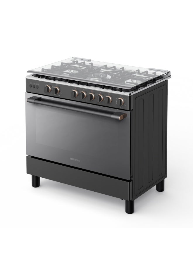 Toshiba Gas Oven, 90cm, 5 Burners RLA1-90MG5GE Silver - Image 3