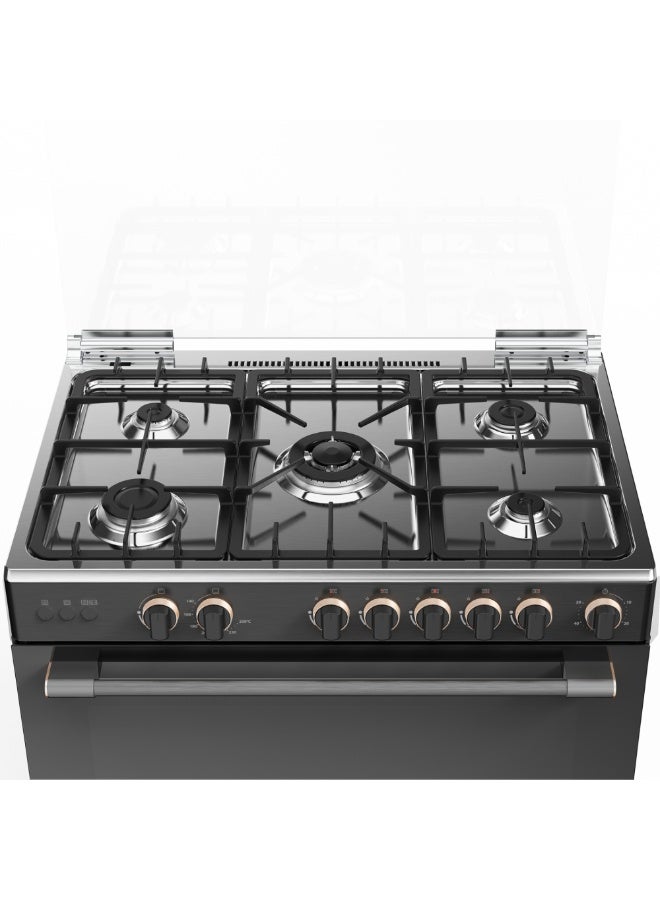 Toshiba Gas Oven, 90cm, 5 Burners RLA1-90MG5GE Silver - Image 2