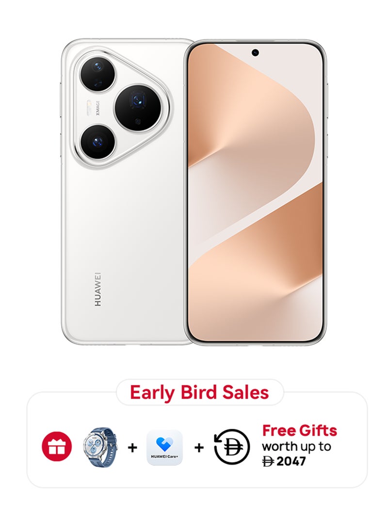 HUAWEI Pura 80 Pro Dual SIM Glazed White 12GB RAM 512GB + Huawei Watch GT5 + 15 months Huawei Care+ - Middle East Version [With Early Bird Sale]  - Image 1