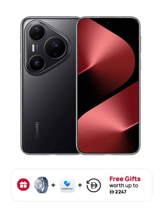هواوي Pura 80 Pro Dual SIM Glazed Black 12GB RAM 512GB + Huawei Watch GT5 + 15 months Huawei Care+ - Middle East Version - Image 1