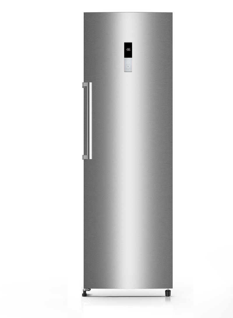 بومباني Single Door Upright Freezer with 300L Gross Capacity, Reversible Door, Electronic Temperature Control, High-Efficiency R600a Refrigerant, 18-Hour Temperature Rise, 4 Drawers, 2 Glass Shelves, 12.7kg/24h Freezing Capacity, Door Display, External Handle, and AEC Energy Efficiency 300 L 304 kW BOCV300N Inox 