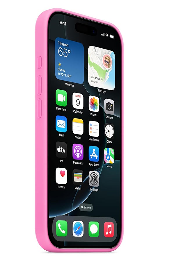 ابل  Apple iPhone 16 Pro Silicone Case with MagSafe ​​​​​​​ Peony - Image 5