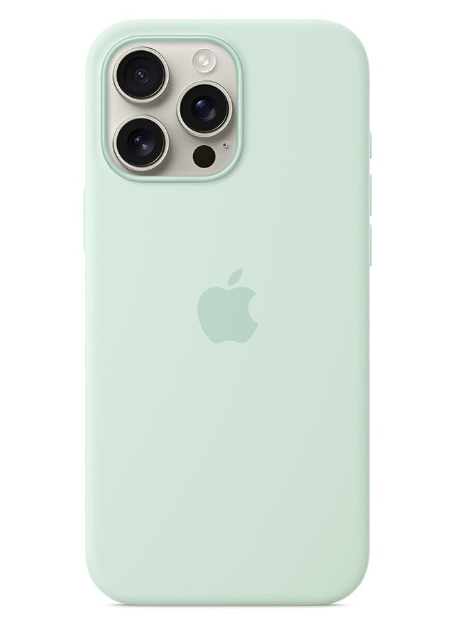 ابل  Apple iPhone 16 Pro Max Silicone Case with MagSafe ​​​​​​​ Aquamarine - Image 3