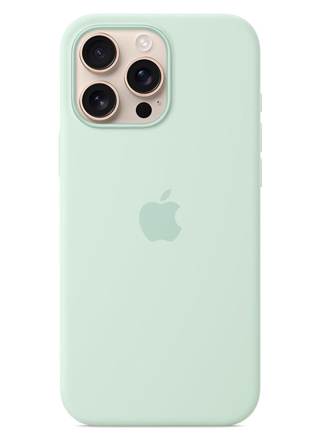 ابل  Apple iPhone 16 Pro Max Silicone Case with MagSafe ​​​​​​​ Aquamarine - Image 2