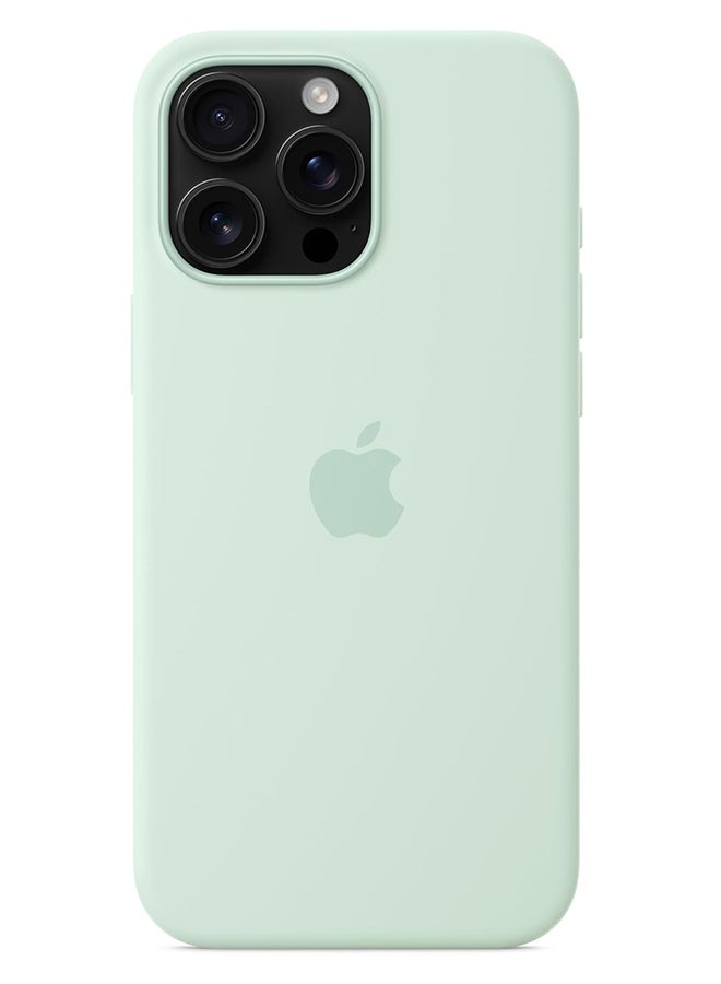 ابل  Apple iPhone 16 Pro Max Silicone Case with MagSafe ​​​​​​​ Aquamarine - Image 4