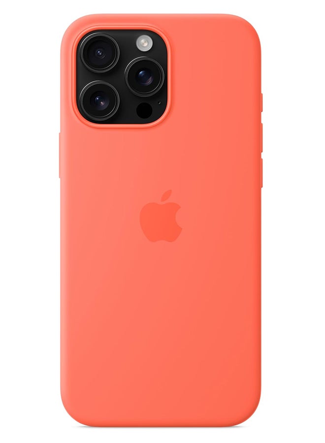 ابل  Apple iPhone 16 Pro Max Silicone Case with MagSafe ​​​​​​​ Tangerine - Image 4