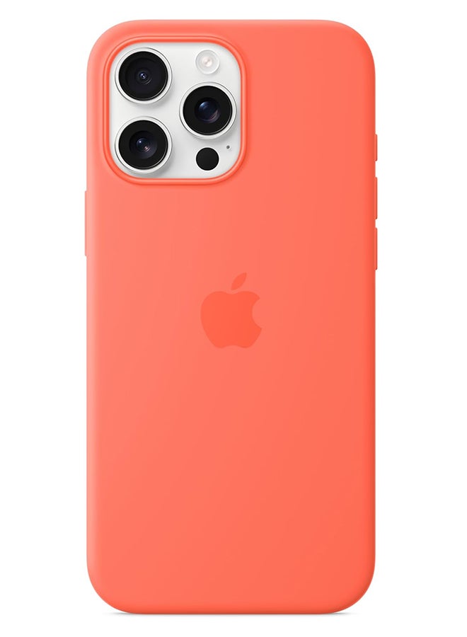 ابل  Apple iPhone 16 Pro Max Silicone Case with MagSafe ​​​​​​​ Tangerine - Image 1