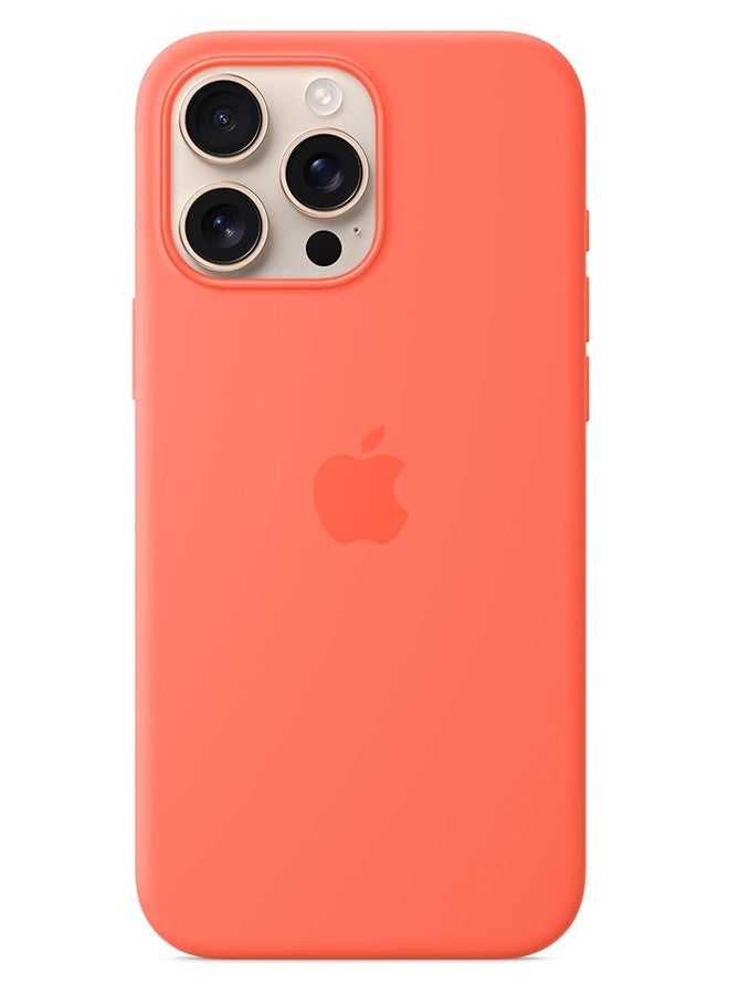 ابل  Apple iPhone 16 Pro Max Silicone Case with MagSafe ​​​​​​​ Tangerine - Image 2