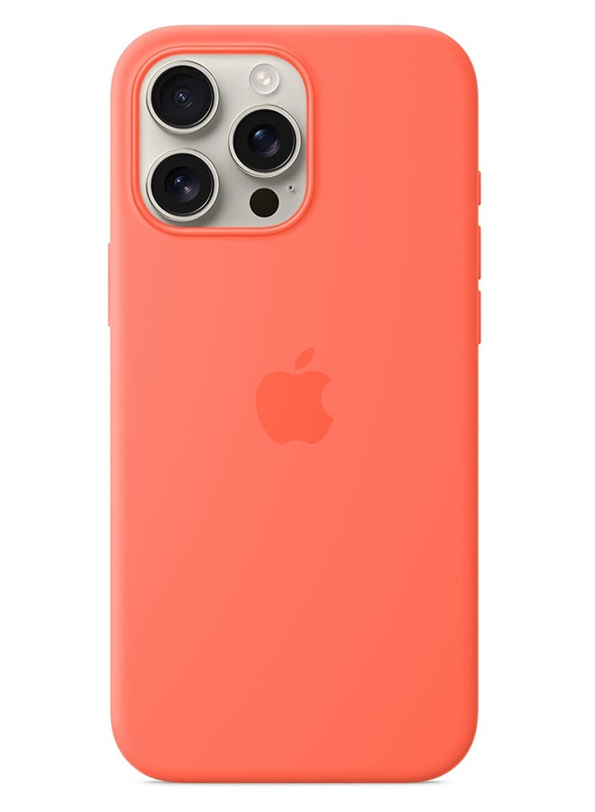 ابل  Apple iPhone 16 Pro Max Silicone Case with MagSafe ​​​​​​​ Tangerine - Image 3