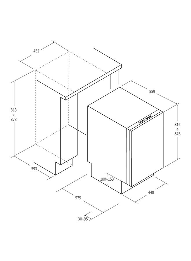 CANDY Built In Brava Dishwasher, Full-integrated, 9 place Settings CDIH 1L949-80 Inox - Image 5