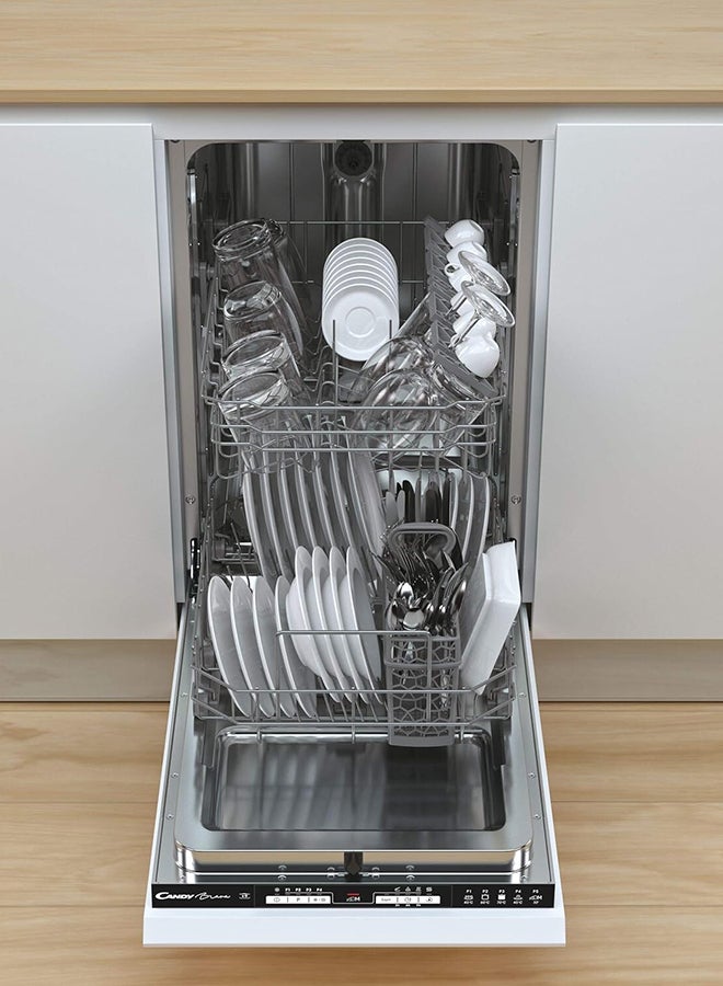 CANDY Built In Brava Dishwasher, Full-integrated, 9 place Settings CDIH 1L949-80 Inox - Image 2