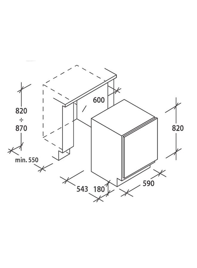 CANDY Built In Under Counter Refrigerator 117 Litres CRU164E White - Image 2