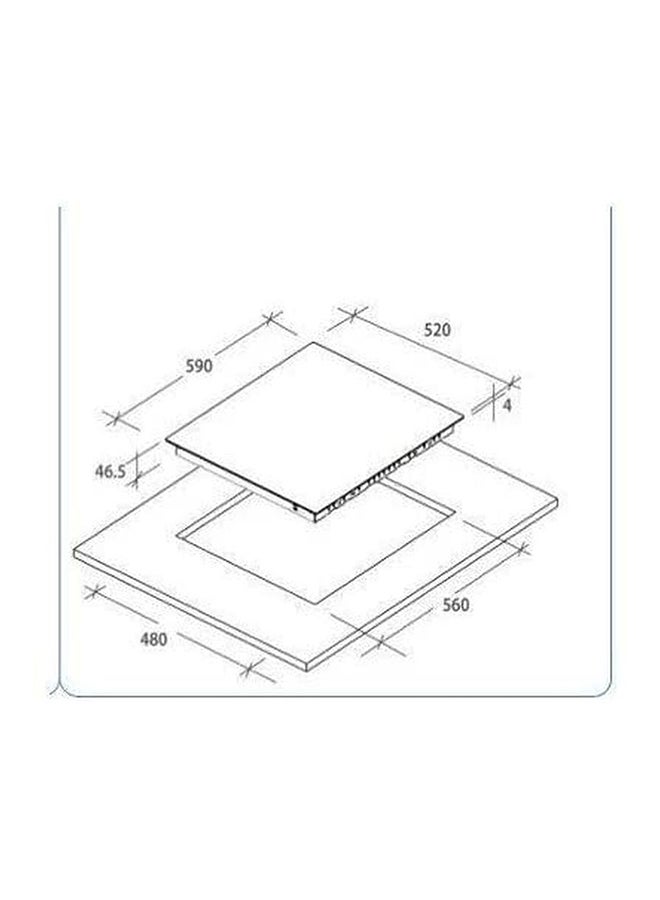 كاندي 60 Cm Built in Vitro Ceramic Hob CC64CH Black  - Image 2