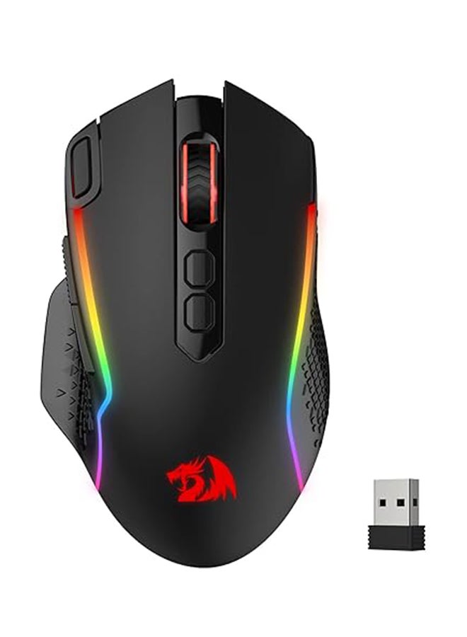 Redragon M810 Pro Wireless Gaming Mouse, 10000 DPI, Rapid Fire Key, 8 Macro Buttons, 1000Hz Polling Rate, 45-Hour Durable Power Capacity, RGB Backlit, Black | M810RGB-PRO - Image 1