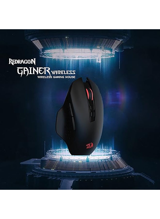 REDRAGON M656 Gainer Wireless Gaming Mouse, 4000 DPI 2.4Ghz Wireless Mouse w/ 5 DPI Levels, 7 Macro Buttons, Red LED Backlit & Pro Software/Drive Supported, for PC/Mac/Laptop - Image 2