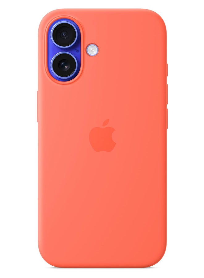 ابل  Apple iPhone 16 Silicone Case with MagSafe Tangerine - Image 2