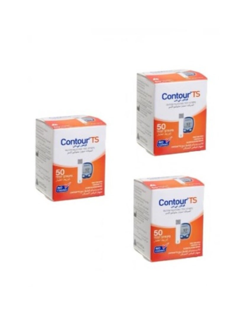 كونتور تي إس Set of 3 Packs TS Blood Glucose Test Strips of 150pcs  - Image 1
