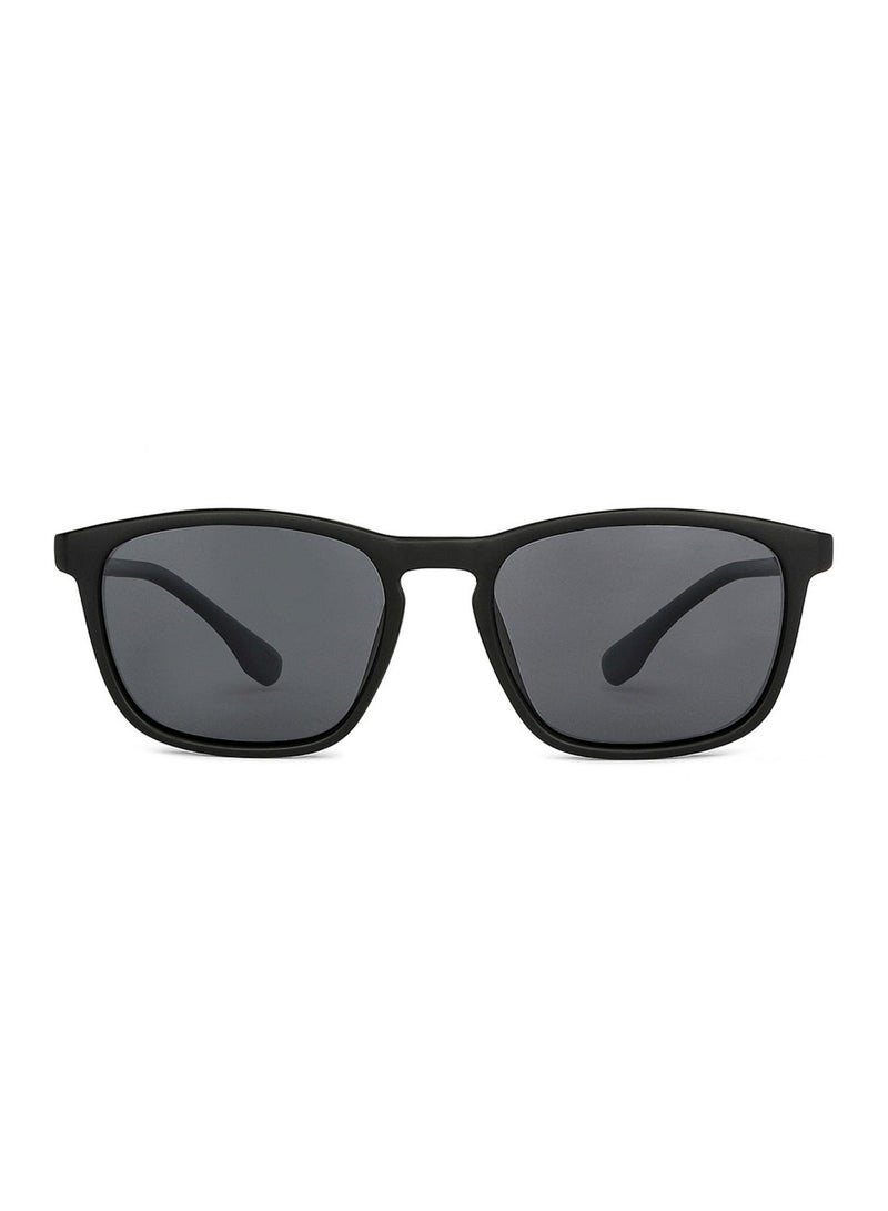 VINCENT CHASE Vincent Chase By Lenskart | Matte Black Grey Full Rim Square Branded Latest and Stylish Sunglasses | Polarized and 100% UV Protected | Men & Women | Medium | LA S13164  - Image 1
