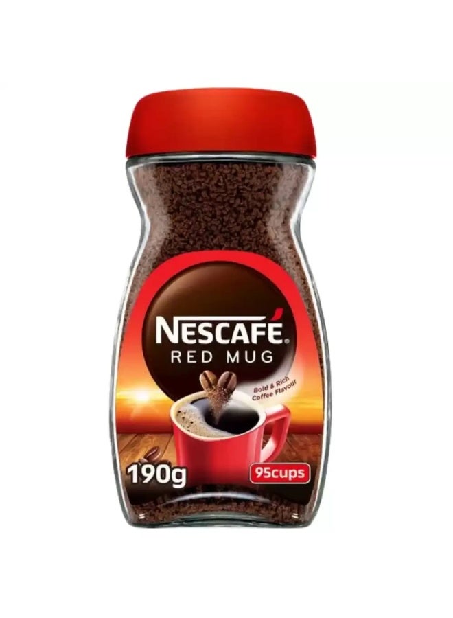 Nescafe Nescafe Red Mug Instant Coffee Powder Bold And Rich Coffee Flavor up to 95 cups 190gmsgrams Pack of 1 