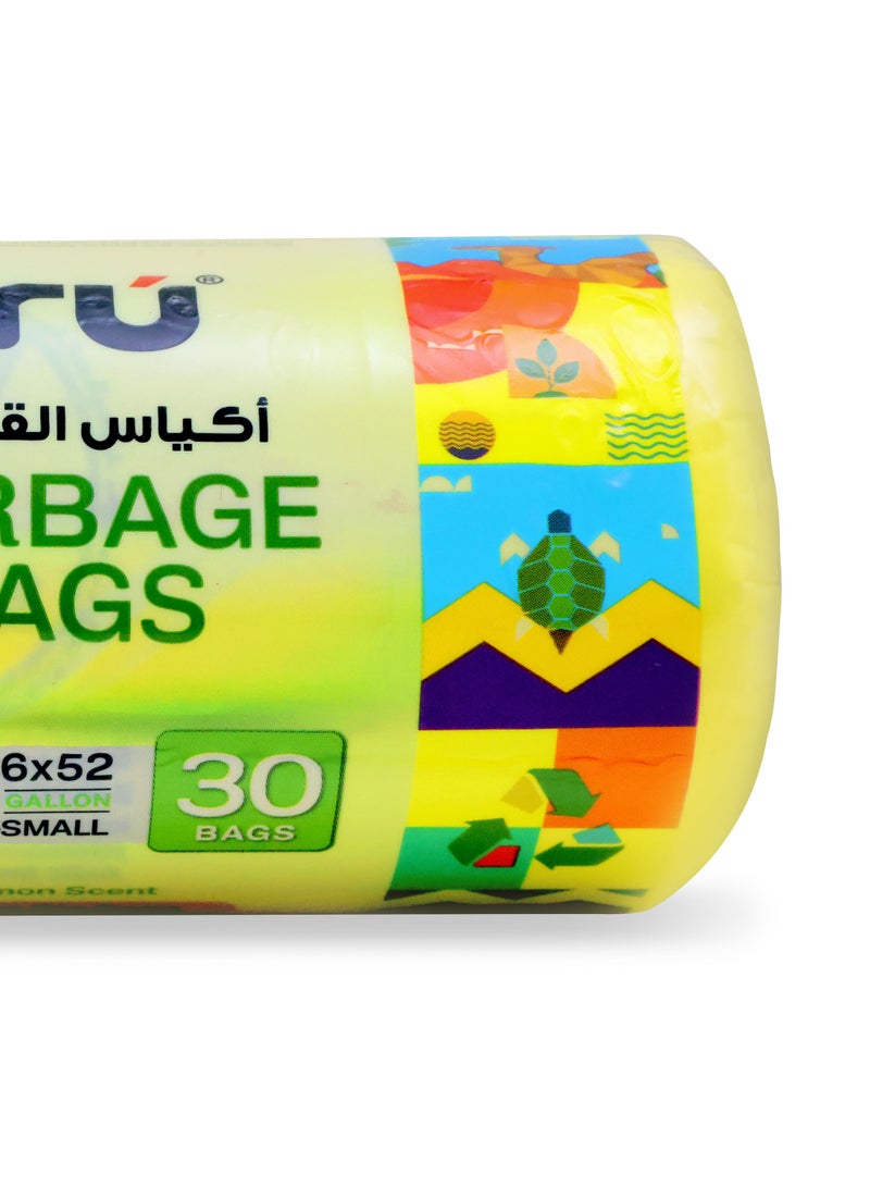 ترو Lemon Scented Garbage Bags Compact Roll 6 Gallon ( 30pc x 3 Rolls ) 90 bags - Yellow 46x52cm  - Image 5