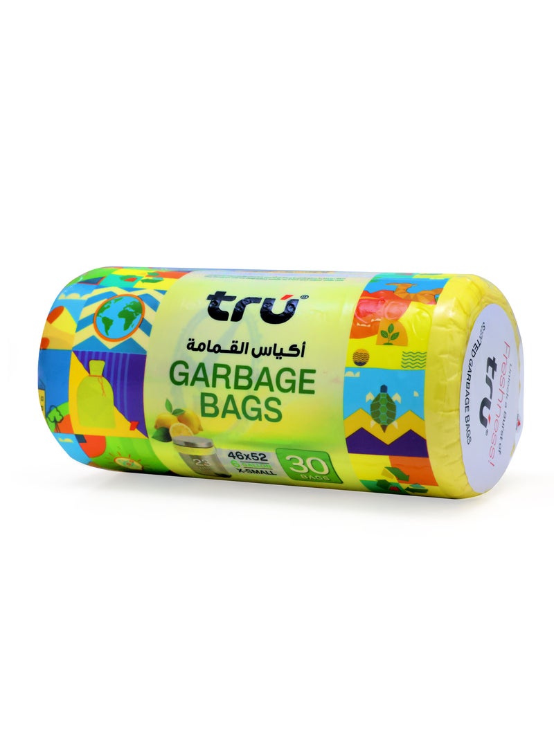 ترو Lemon Scented Garbage Bags Compact Roll 6 Gallon ( 30pc x 3 Rolls ) 90 bags - Yellow 46x52cm  - Image 3