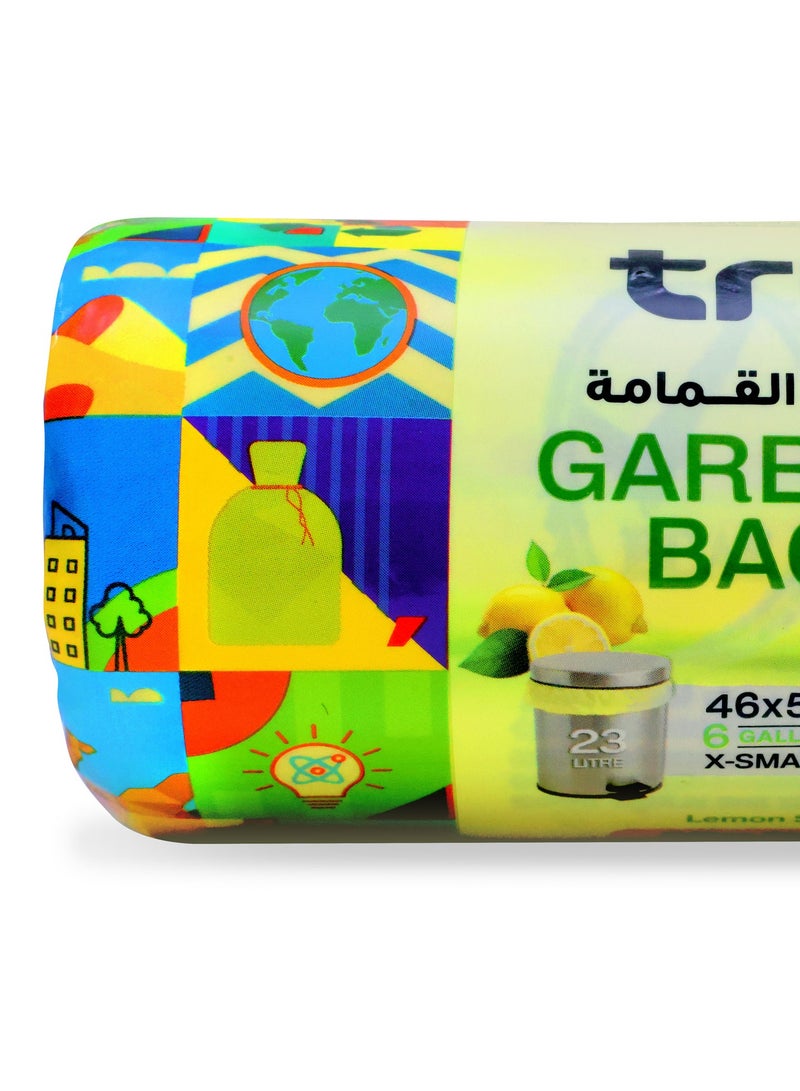 ترو Lemon Scented Garbage Bags Compact Roll 6 Gallon ( 30pc x 3 Rolls ) 90 bags - Yellow 46x52cm  - Image 4