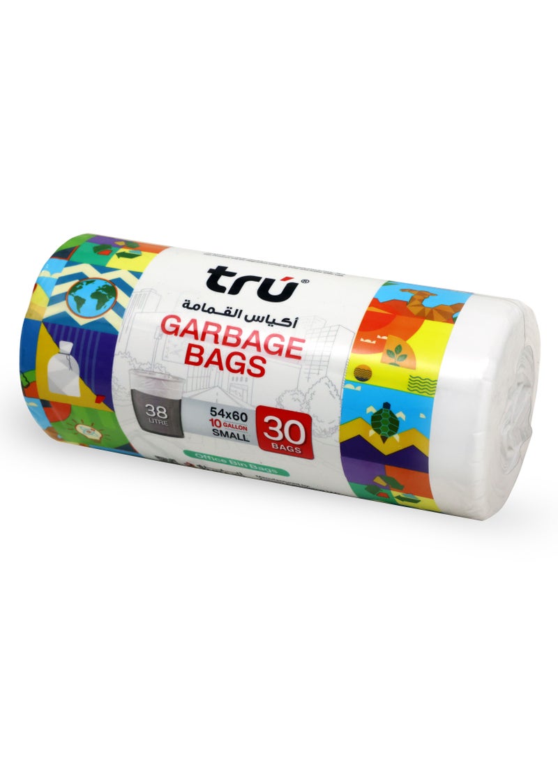 ترو Garbage Bags Compact Roll 10Gallon ( 30pc x 3 Rolls ) 90bags - White 54x60cm  - Image 2