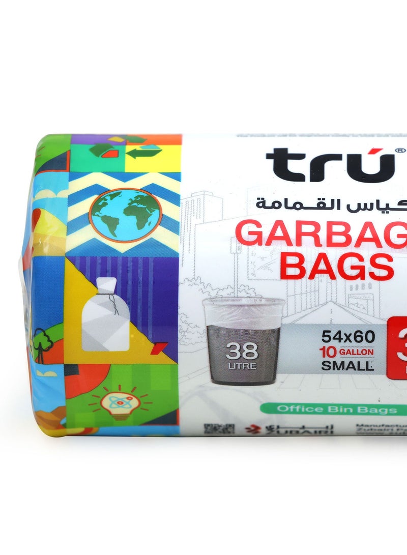 ترو Garbage Bags Compact Roll 10Gallon ( 30pc x 3 Rolls ) 90bags - White 54x60cm  - Image 3