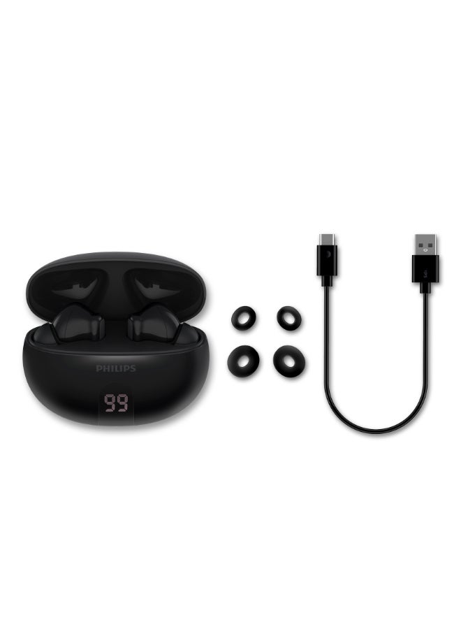 Philips TAT3559 Bluetooth Earphones 20H Battery 10mm Drivers True Wireless Earbuds Fast Charge IPX4 Active Dynamic Bass Bluetooth 5.4 Active Noise Canceling Mono Mode In- Ear Fit Black - Image 4