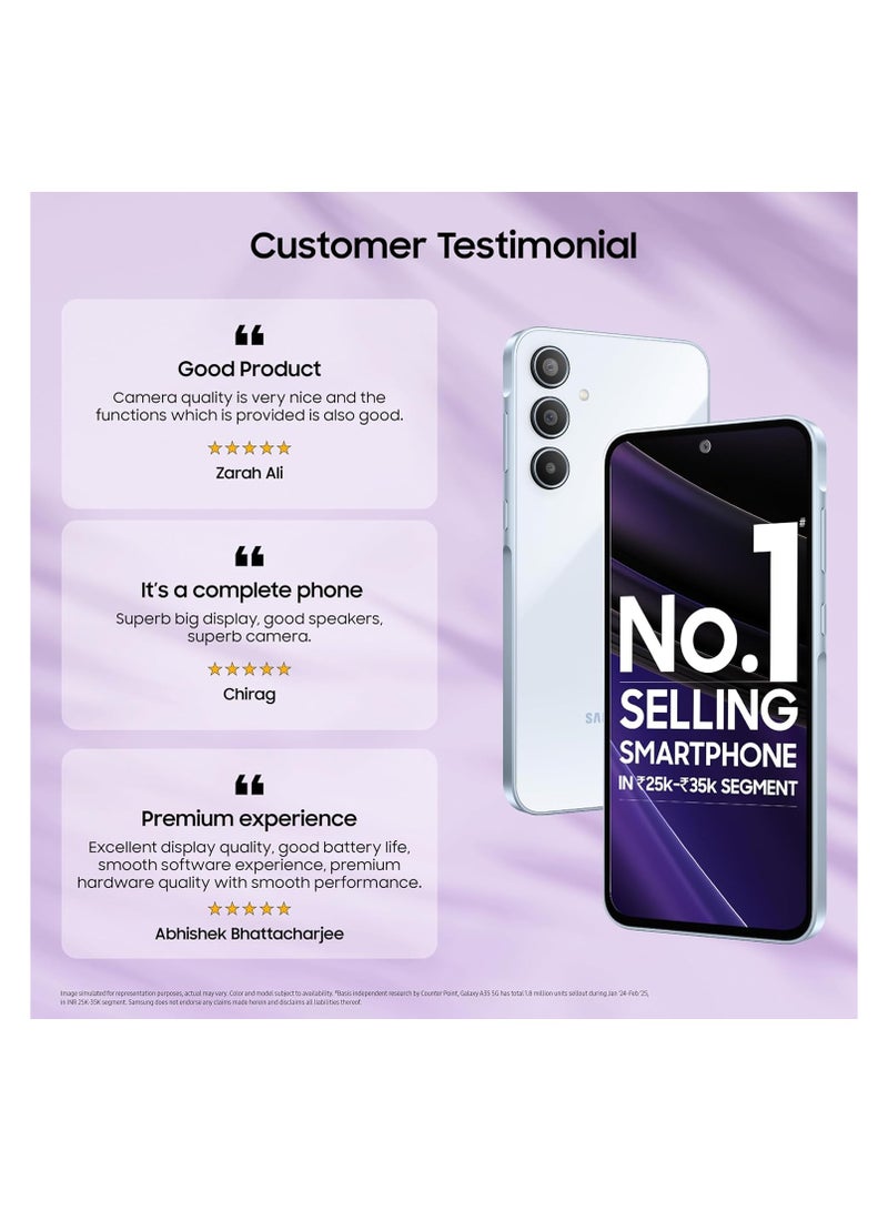 Samsung Galaxy A35 5G (Awesome Iceblue, 8GB RAM, 128GB Storage) Premium Glass Back 50 MP Main Camera (OIS) Nightography IP67  Corning Gorilla Glass Victus+ sAMOLED with Vision Booster - Image 4