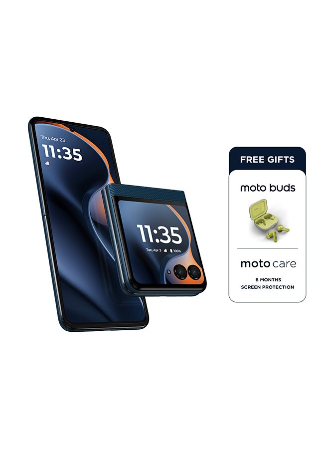 Motorola Razr 60 Dual SIM 5G PANTONE Gibraltar Sea 8GB RAM 256GB With Free Gifts - Middle East Version - Image 2