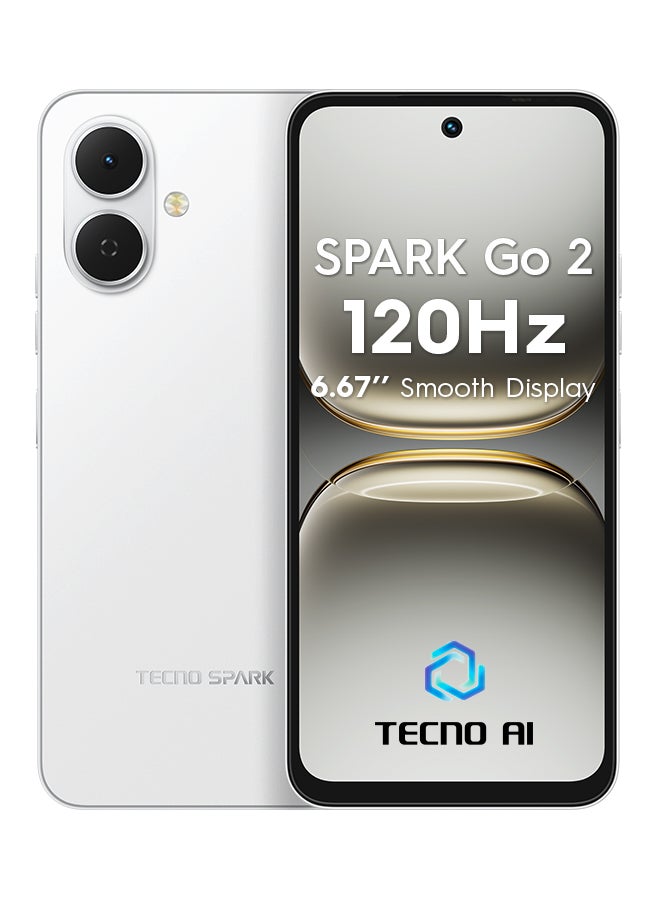 TECNO Spark Go 2 Dual SIM Veil White 4GB RAM 128GB  4G - Middle East Version  - Image 1