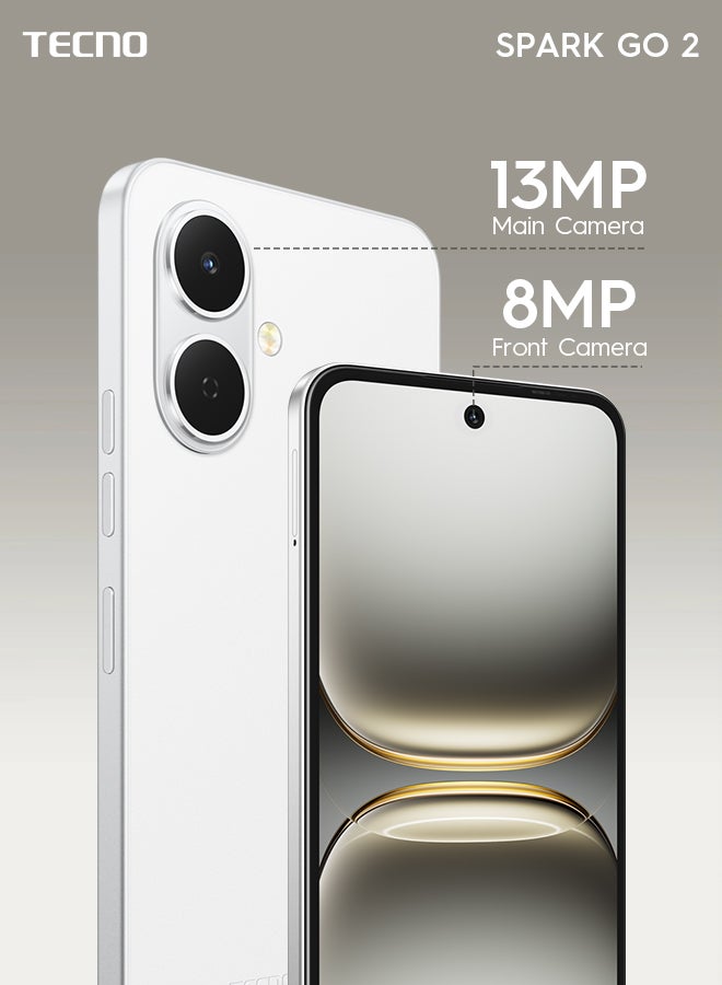 Spark Go 2 Dual SIM Veil White 4GB RAM 128GB  4G - Middle East Version