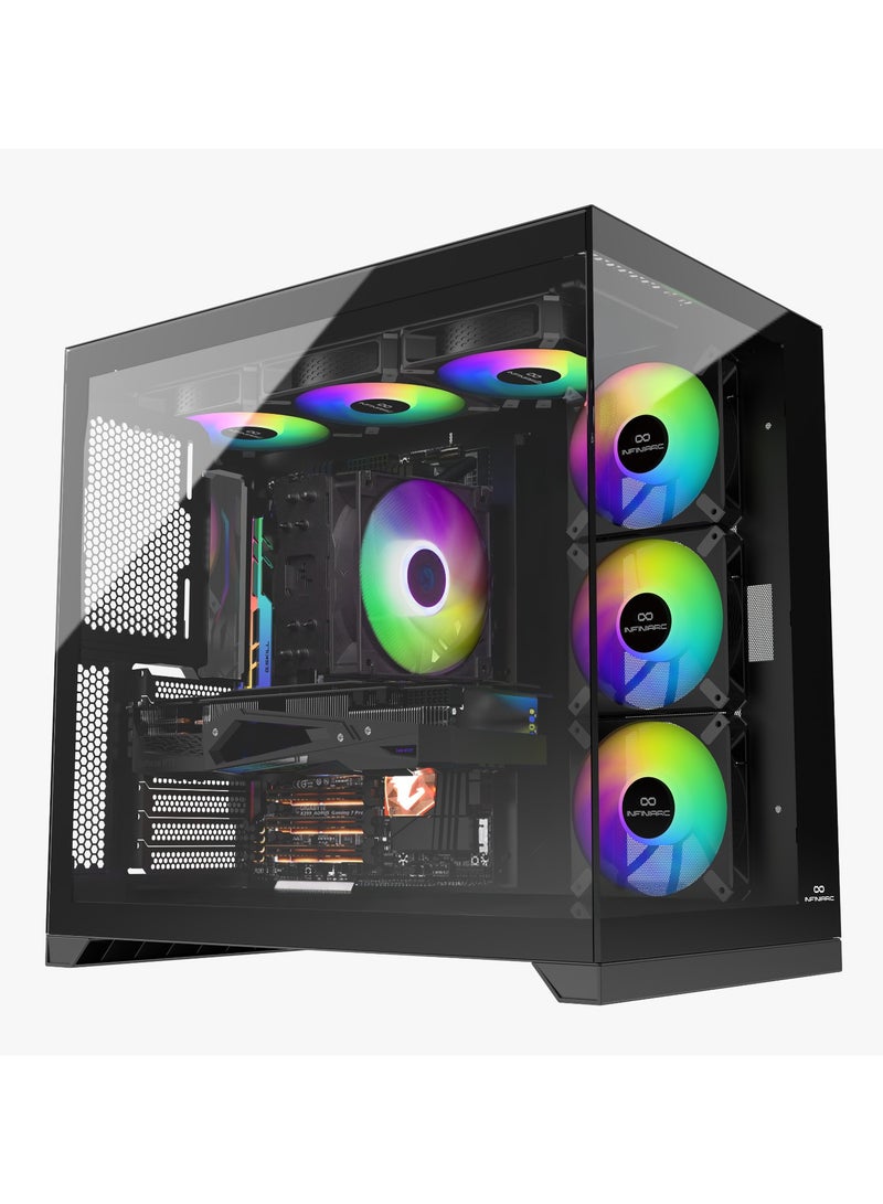 Cube Pro Gaming PC With Intel Core i5-14400F Processor/16GB DDR5 RAM/1TB SSD/8GB Nvidia GeForce  RTX 5060 Graphics/ Black