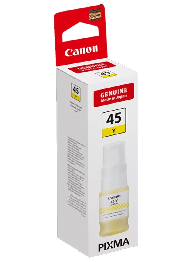 كانون زجاجة حبر أصلية كانون GI-45 لطابعة كانون MAXIFY GX1040، GX2040 - أصفر - Image 1