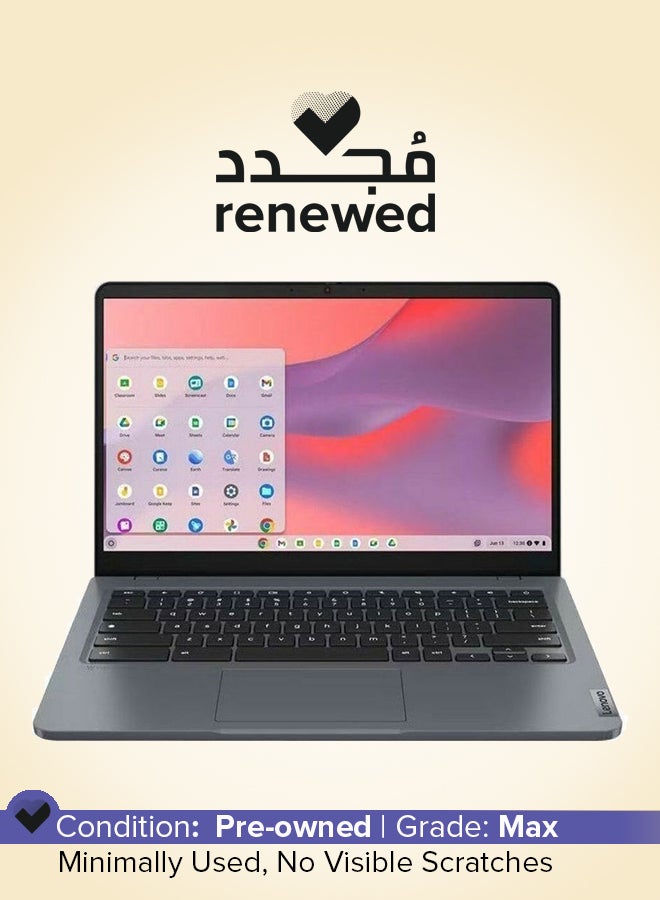 لينوفو مجدد - جهاز Chromebook Gen 2 بحجم 14 بوصة، شاشة HD، معالج Intel N100 رباعي النواة بسرعة 3.40GHz، 4GB LPDDR5، 32GB ذاكرة فلاش، رسومات Intel UHD، نظام ChromeOS، رمادي عاصف - 82W60000US - Image 1